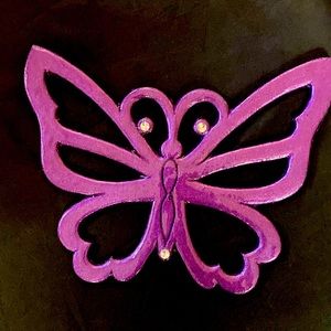 Purple wood butterfly inside or outside decoration